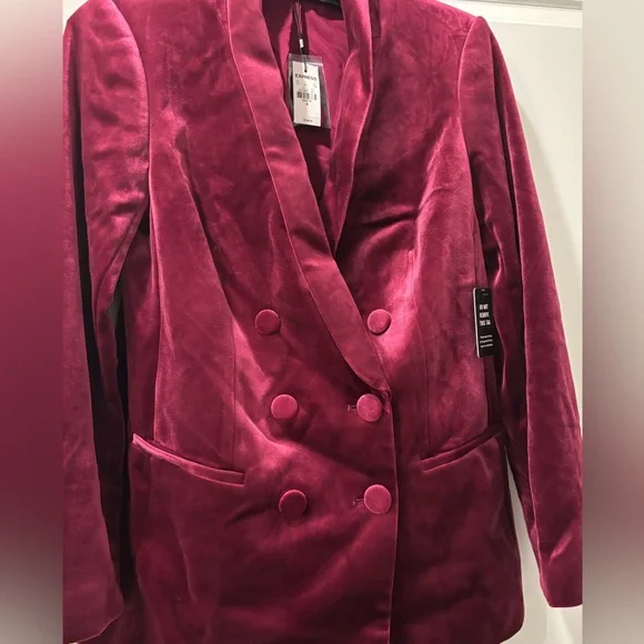 EXPRESS VELVET DOUBLE BREASTED BLAZER - Picture 1 of 4
